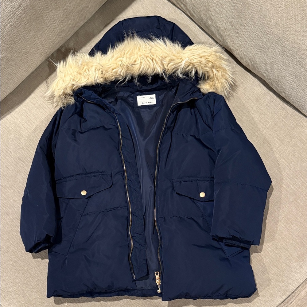 Zara Hooded Jacket with Faux Fur Trim